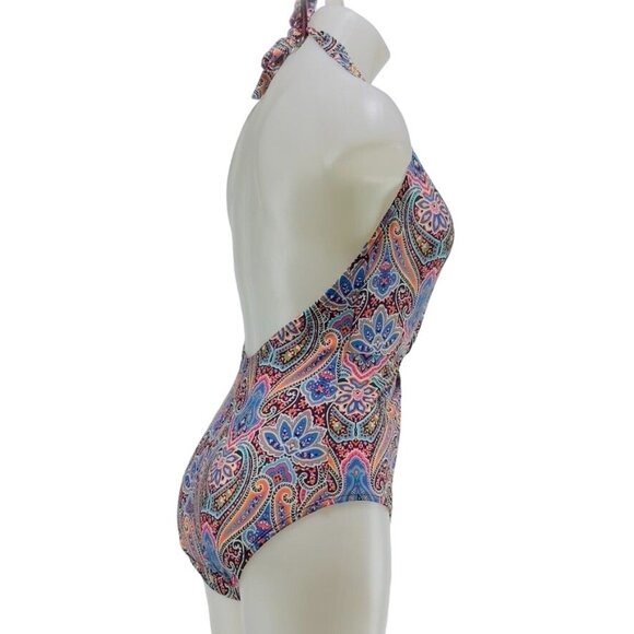 JANTZEN Women's Swimsuit Multicolor Paisley Halter - Picture 2 of 8
